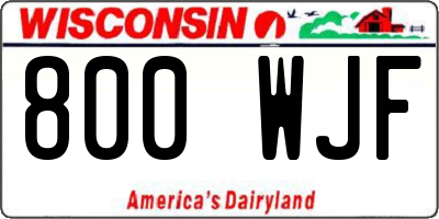 WI license plate 800WJF
