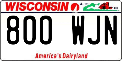 WI license plate 800WJN