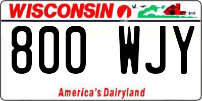 WI license plate 800WJY