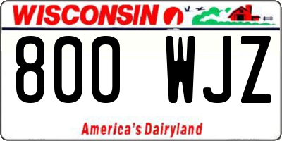 WI license plate 800WJZ