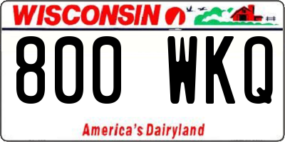 WI license plate 800WKQ