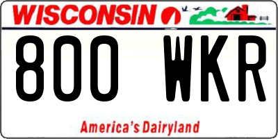WI license plate 800WKR