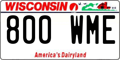 WI license plate 800WME