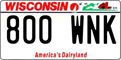 WI license plate 800WNK