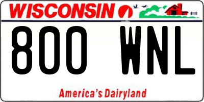 WI license plate 800WNL