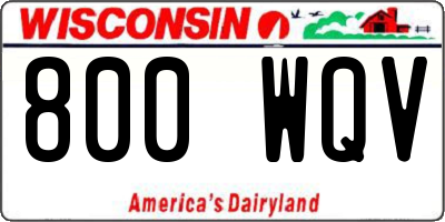 WI license plate 800WQV
