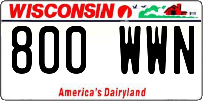 WI license plate 800WWN