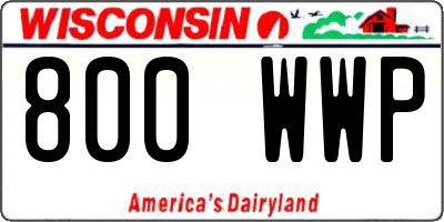WI license plate 800WWP