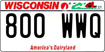WI license plate 800WWQ