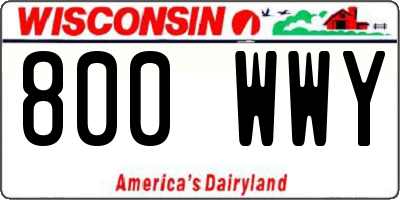 WI license plate 800WWY