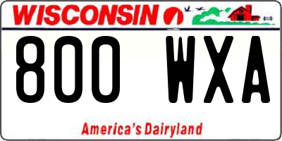 WI license plate 800WXA