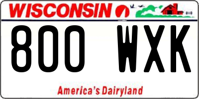 WI license plate 800WXK