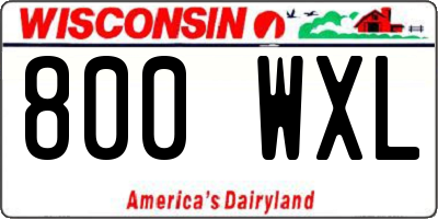 WI license plate 800WXL