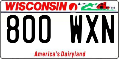 WI license plate 800WXN