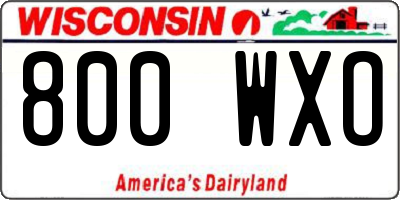 WI license plate 800WXO