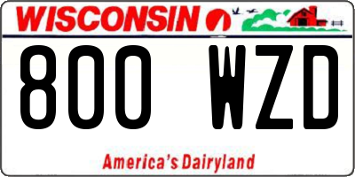WI license plate 800WZD