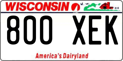 WI license plate 800XEK