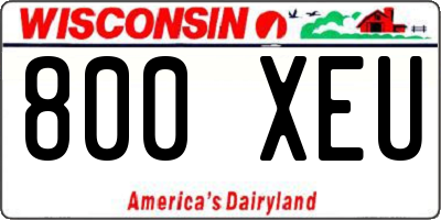 WI license plate 800XEU
