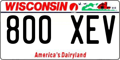 WI license plate 800XEV