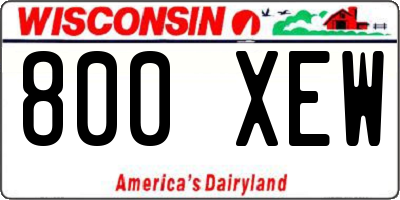 WI license plate 800XEW