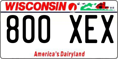 WI license plate 800XEX