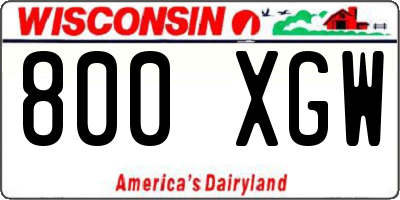 WI license plate 800XGW