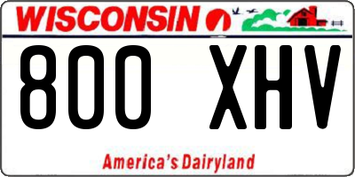 WI license plate 800XHV