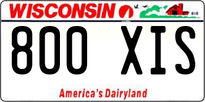 WI license plate 800XIS