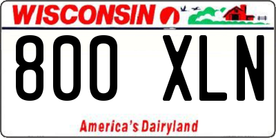 WI license plate 800XLN