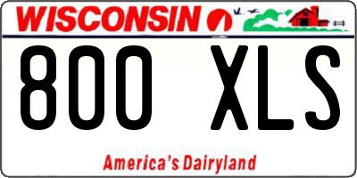 WI license plate 800XLS
