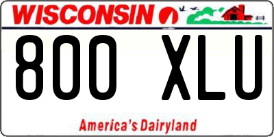 WI license plate 800XLU