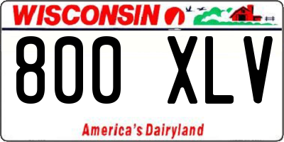 WI license plate 800XLV