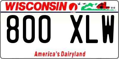 WI license plate 800XLW