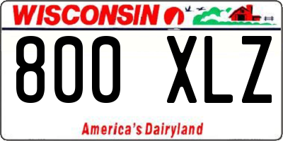 WI license plate 800XLZ