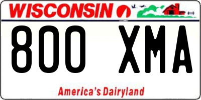 WI license plate 800XMA