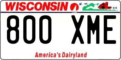 WI license plate 800XME