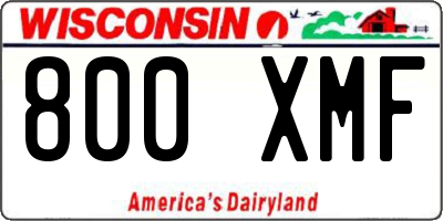 WI license plate 800XMF