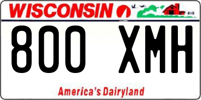 WI license plate 800XMH