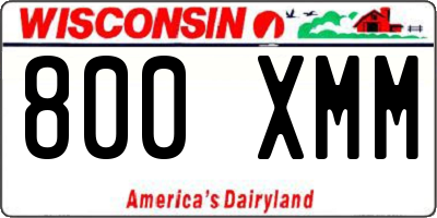 WI license plate 800XMM