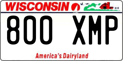 WI license plate 800XMP