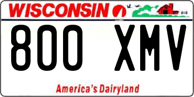 WI license plate 800XMV
