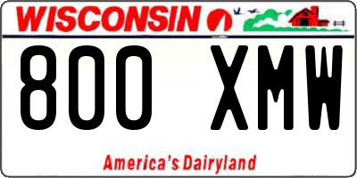 WI license plate 800XMW