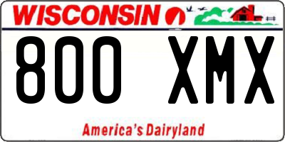 WI license plate 800XMX
