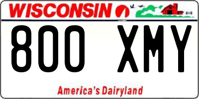 WI license plate 800XMY