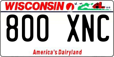 WI license plate 800XNC