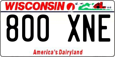 WI license plate 800XNE