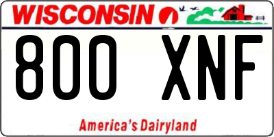 WI license plate 800XNF