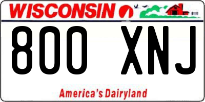 WI license plate 800XNJ