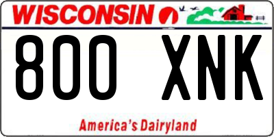 WI license plate 800XNK
