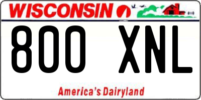 WI license plate 800XNL